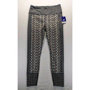 JOY LAB Women's High Rise Athletic Comfort Leggings Navy Geometric Print XL NWT
